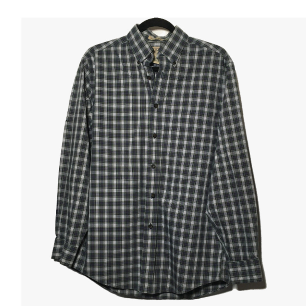 L.L. Bean Men's Wrinkle-Free Kennebunk Sport Shirt, Traditional Fit Check S Reg